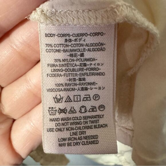 Free People Cream Lace Peplum 3/4 Sleeve Mini Dress - Picture 5 of 7